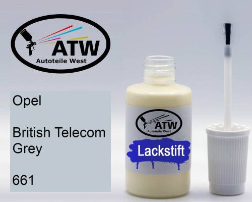 Opel, British Telecom Grey, 661: 20ml Lackstift, von ATW Autoteile West.